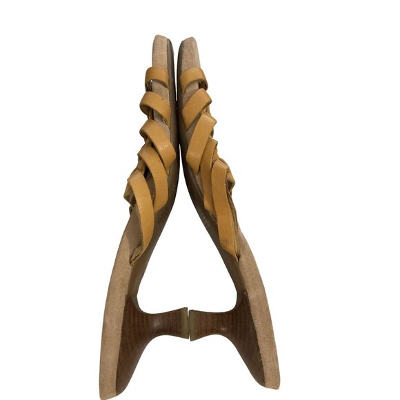 Aerosoles Round The Mend Womens Size 9M Tan Leather  Heeled Sandals shoes - Picture 6 of 8